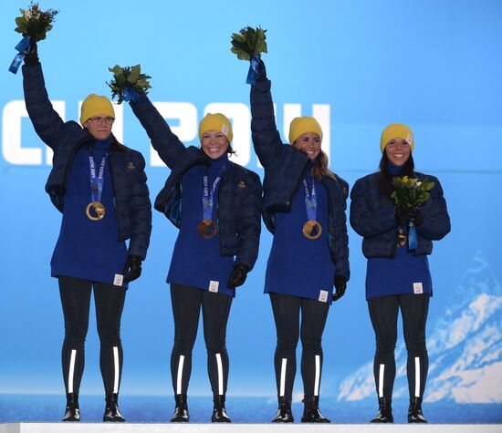 2014 Winter Olympics. Medal ceremony. Day Nine