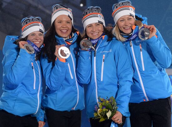 2014 Winter Olympics. Medal ceremony. Day Nine