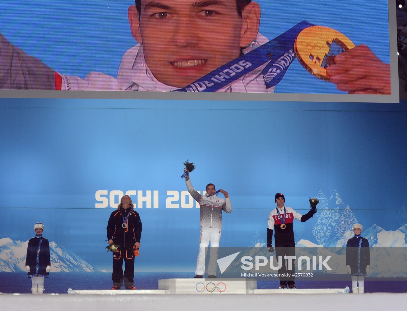 2014 Winter Olympics. Medal ceremony. Day Nine