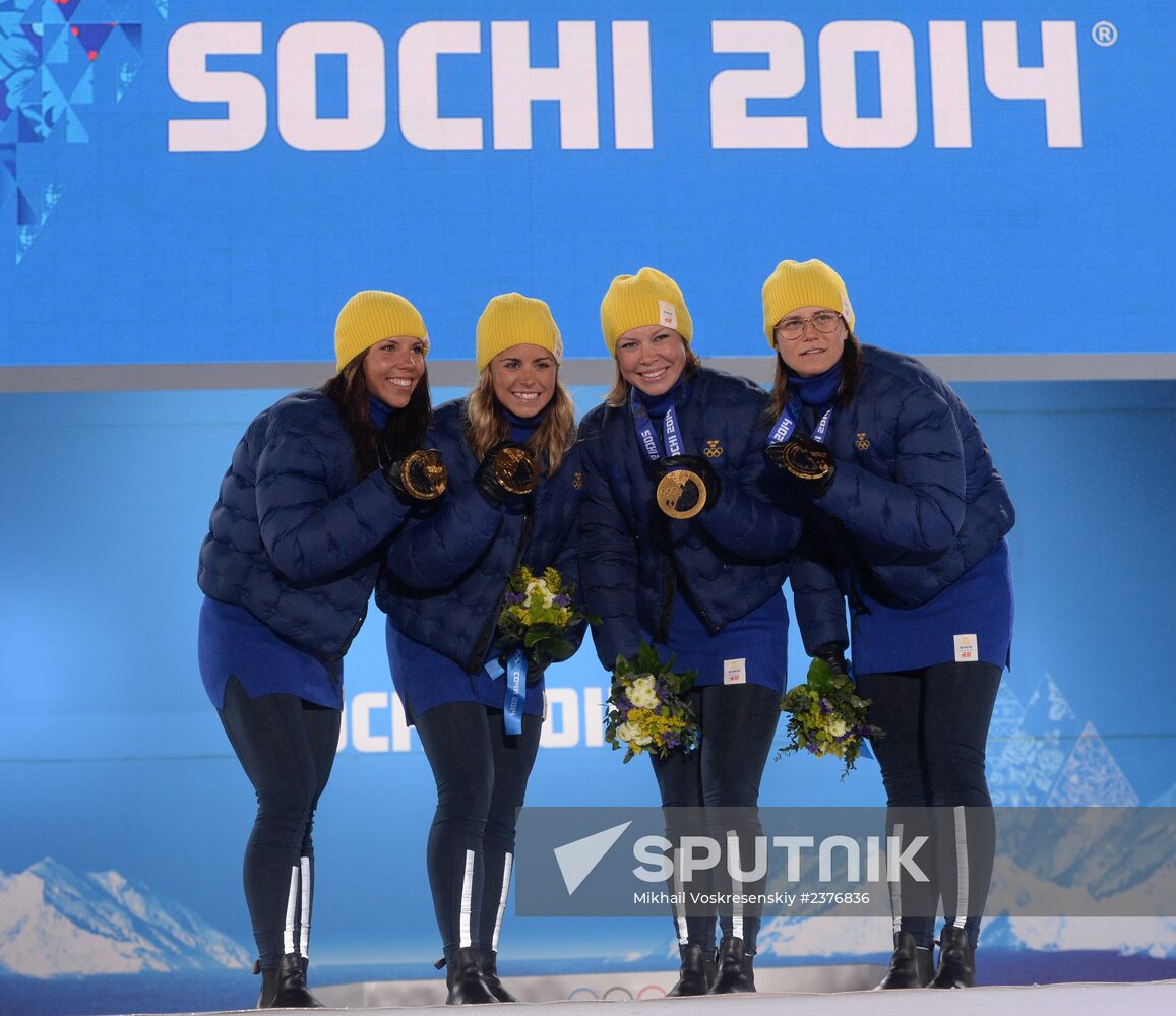 2014 Winter Olympics. Medal ceremony. Day Nine