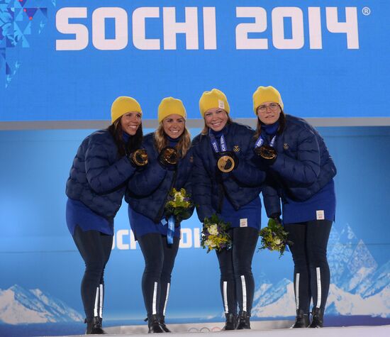 2014 Winter Olympics. Medal ceremony. Day Nine