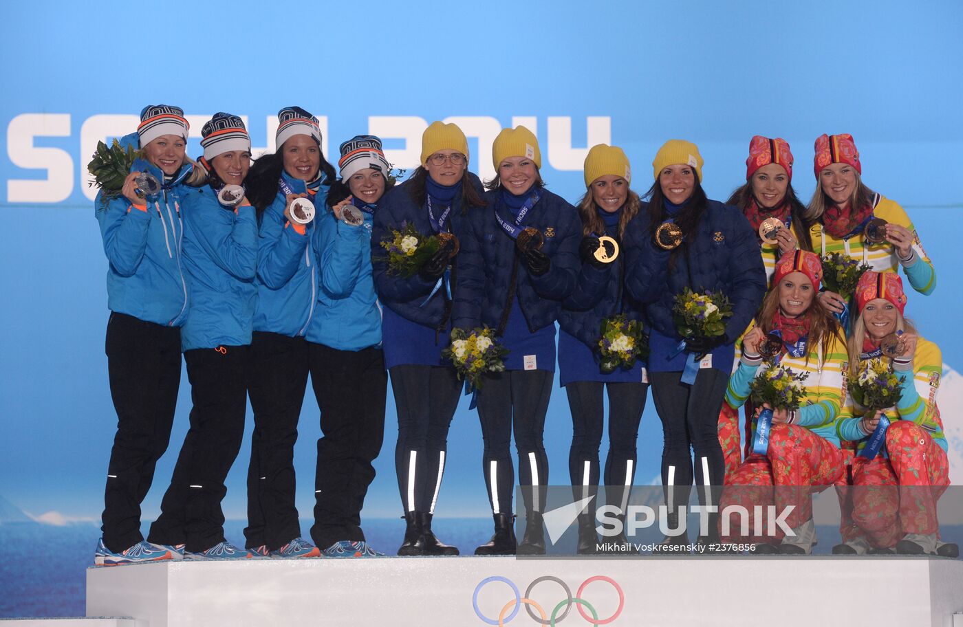 2014 Winter Olympics. Medal ceremony. Day Nine