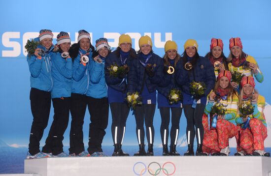 2014 Winter Olympics. Medal ceremony. Day Nine