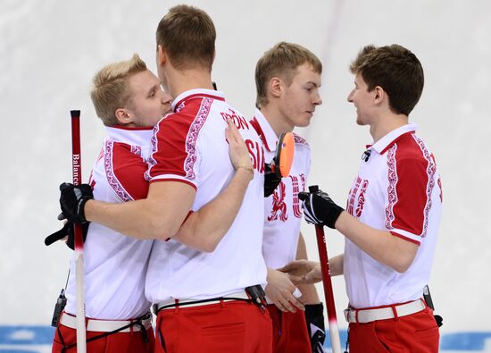 2014 Winter Olympics. Curling. Men. Day Eight
