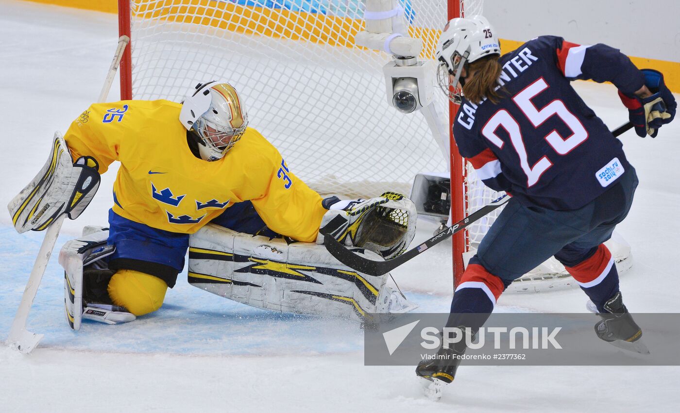 2014 Winter Olympics. Ice hockey. Men. USA vs. Sweden