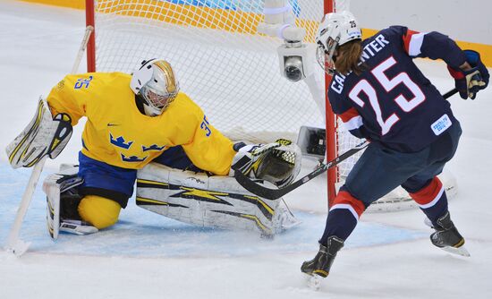 2014 Winter Olympics. Ice hockey. Men. USA vs. Sweden