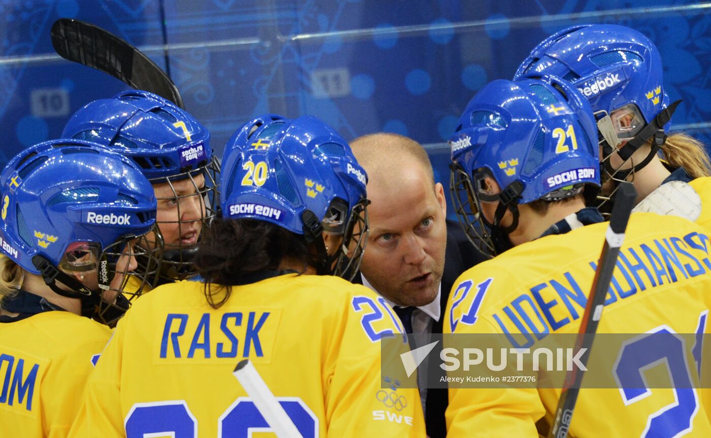 2014 Winter Olympics. Ice hockey. Women. USA vs. Sweden