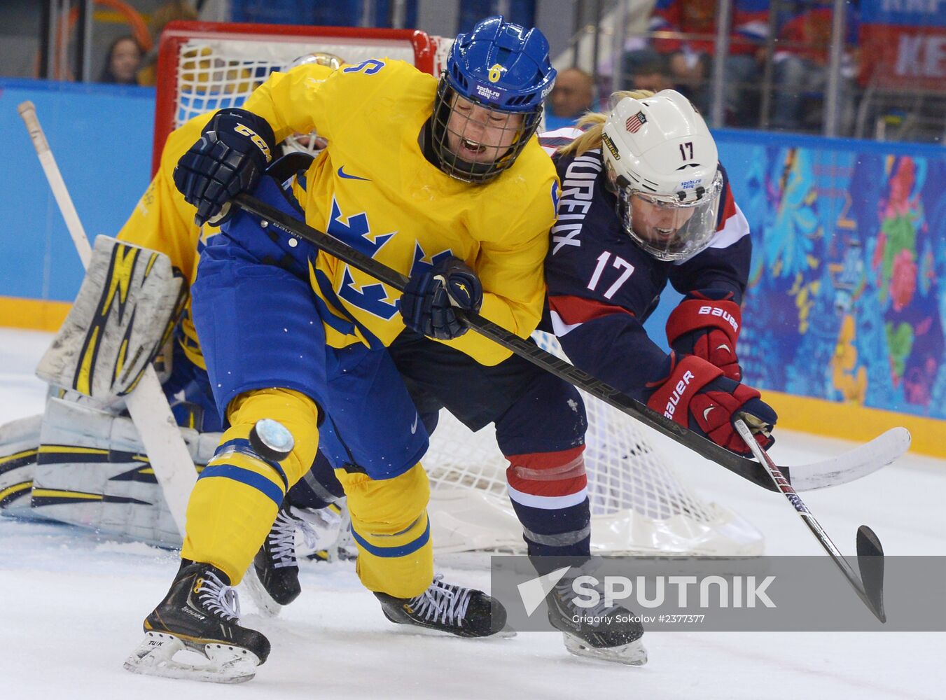 2014 Winter Olympics. Ice hockey. Women. USA vs. Sweden