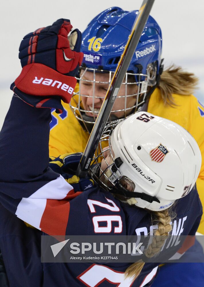 2014 Winter Olympics. Ice hockey. Women. USA vs. Sweden