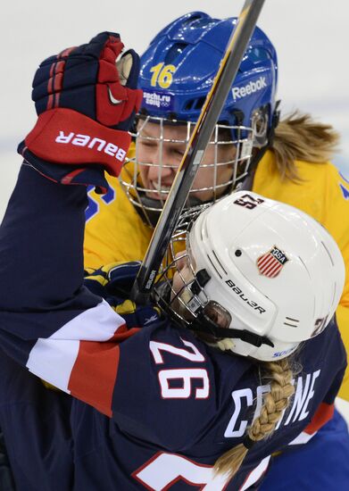 2014 Winter Olympics. Ice hockey. Women. USA vs. Sweden