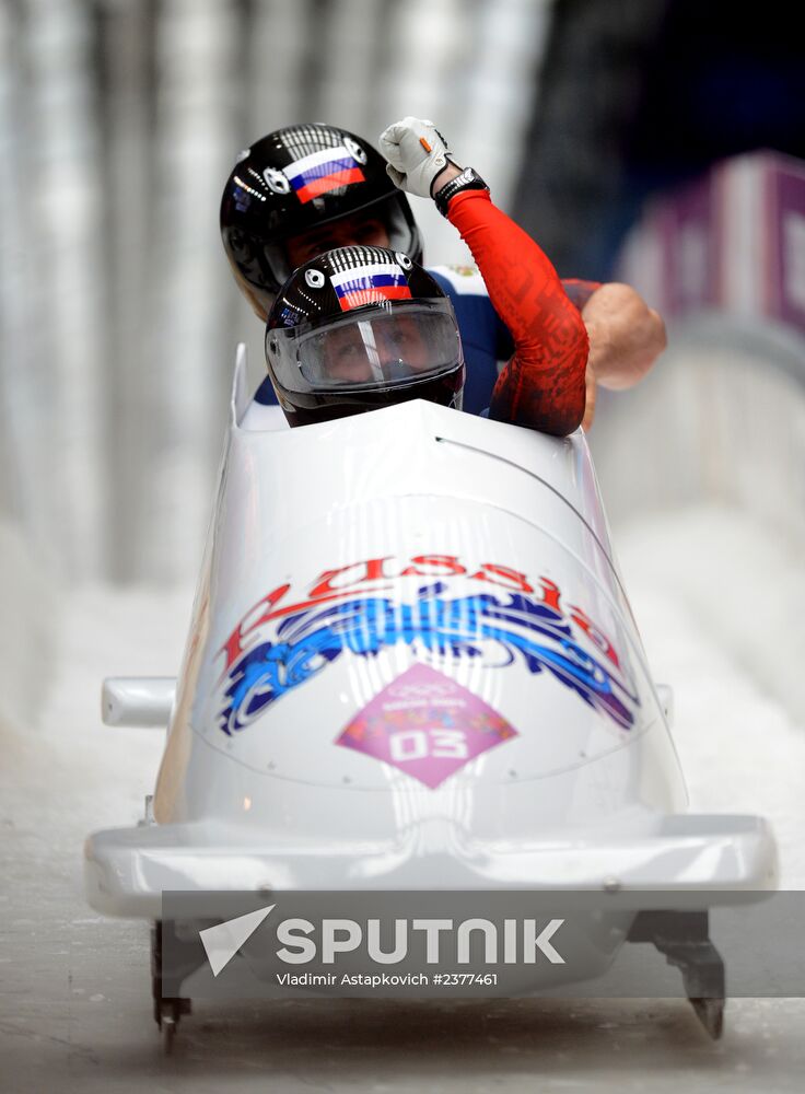 2014 Winter Olympics. Bobsleigh. Two-man. Day One