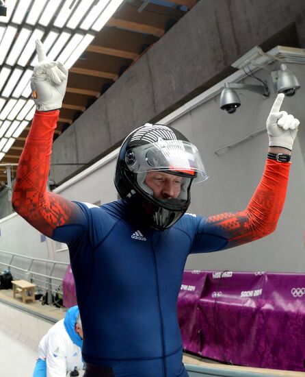 2014 Winter Olympics. Bobsleigh. Two-man. Day One