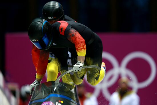 2014 Winter Olympics. Bobsleigh. Two-man. Day One