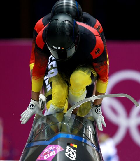 2014 Winter Olympics. Bobsleigh. Two-man. Day One