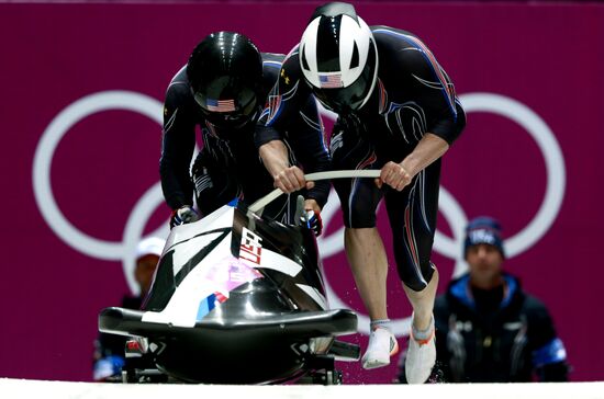 2014 Winter Olympics. Bobsleigh. Two-man. Day One