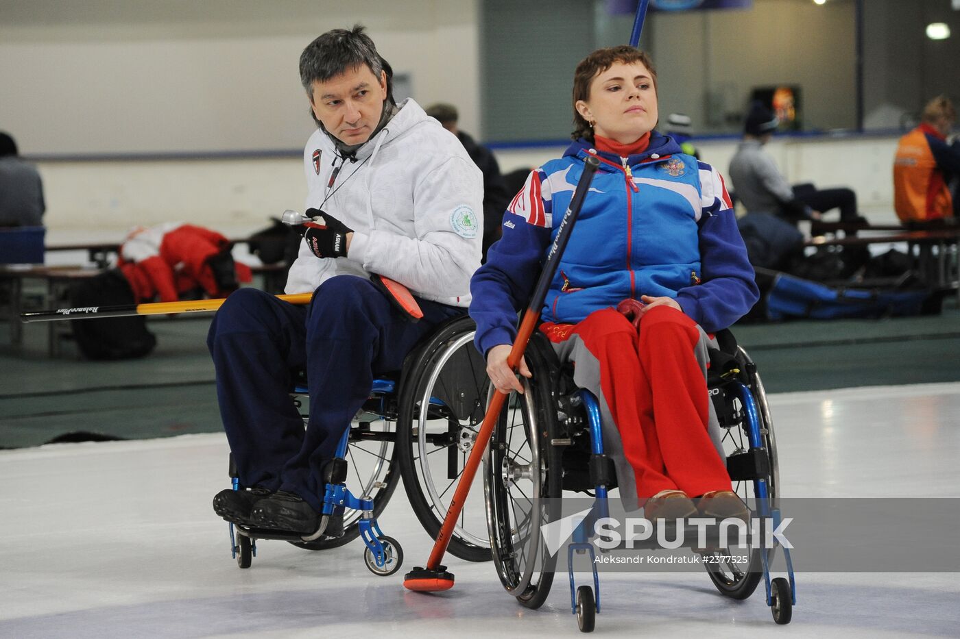 Russian Paralympic wheelchair curling team holds training session