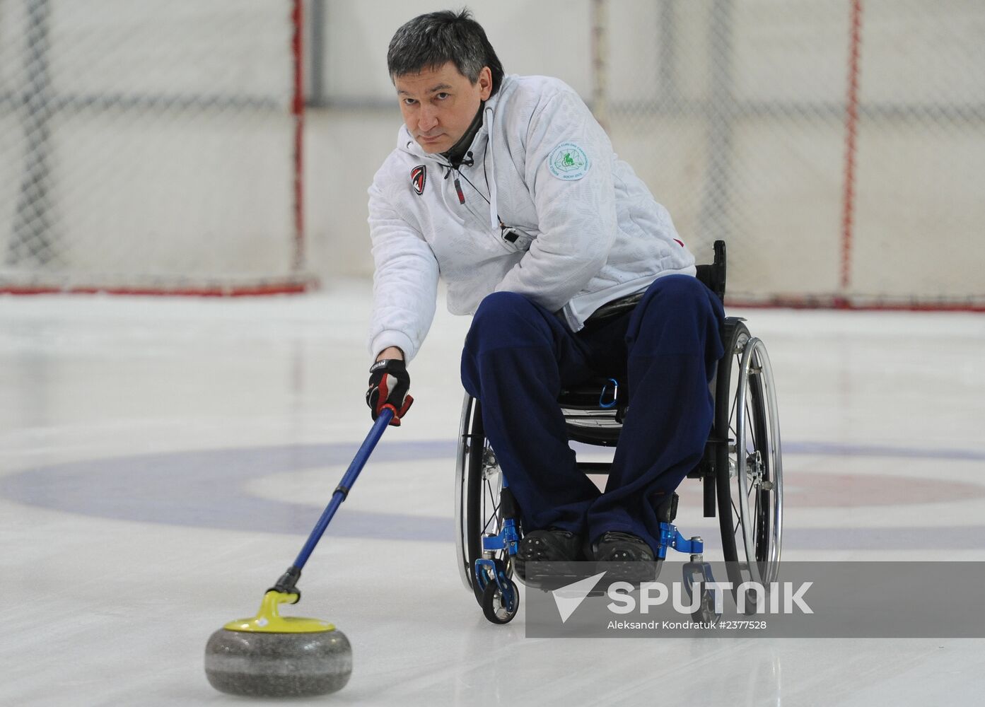 Russian Paralympic wheelchair curling team holds training session