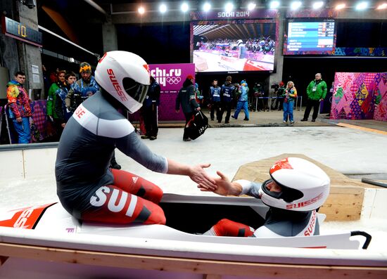 2014 Winter Olympics. Bobsleigh. Two-man. Day One