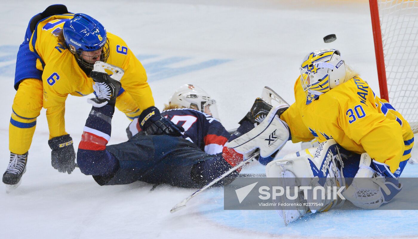 2014 Winter Olympics. Ice hockey. Women. United States vs. Sweden