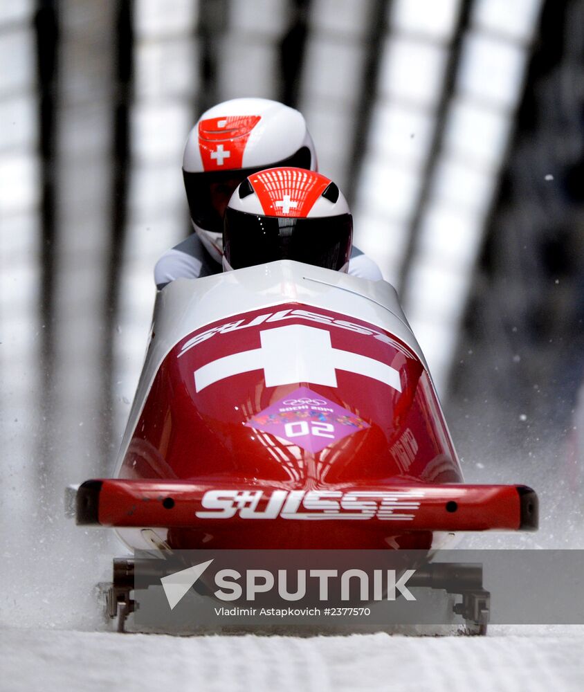 2014 Winter Olympics. Bobsleigh. Two-man. Day One