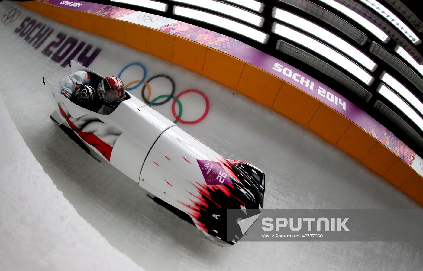 2014 Winter Olympics. Bobsleigh. Two-man. Day Two