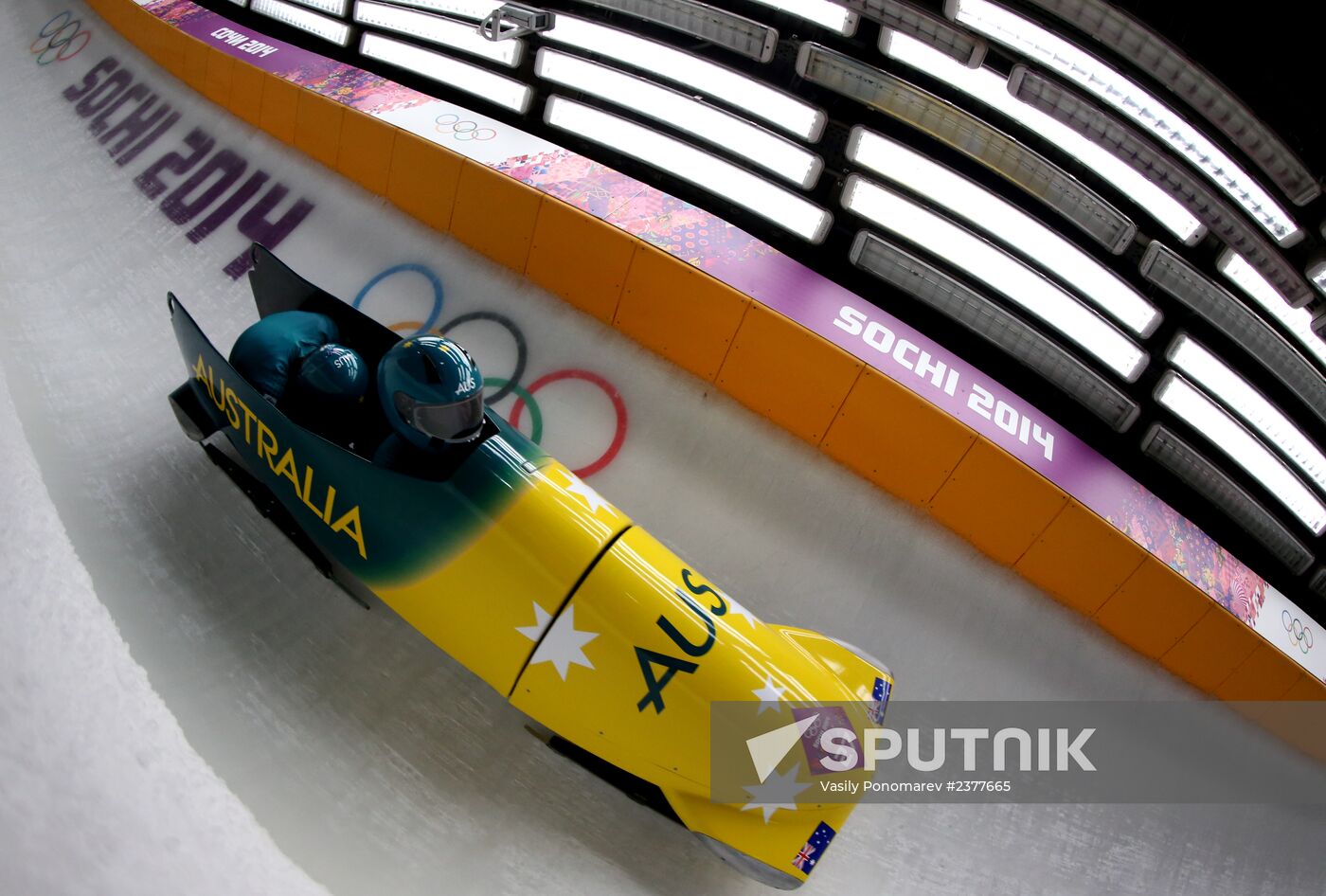 2014 Winter Olympics. Bobsleigh. Two-man. Day Two