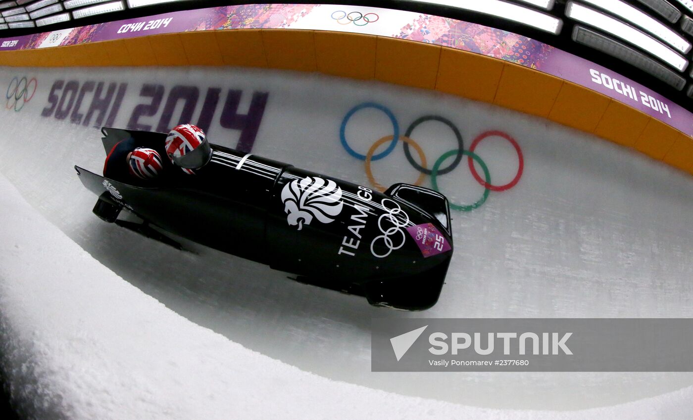 2014 Winter Olympics. Bobsleigh. Two-man. Day Two