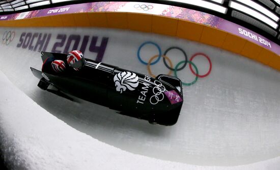 2014 Winter Olympics. Bobsleigh. Two-man. Day Two