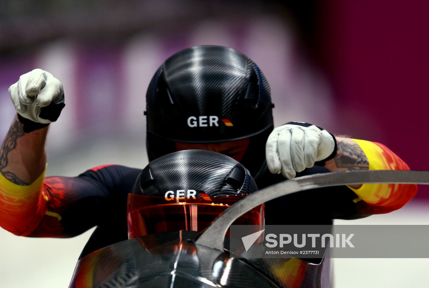 2014 Winter Olympics. Bobsleigh. Two-man. Day Two
