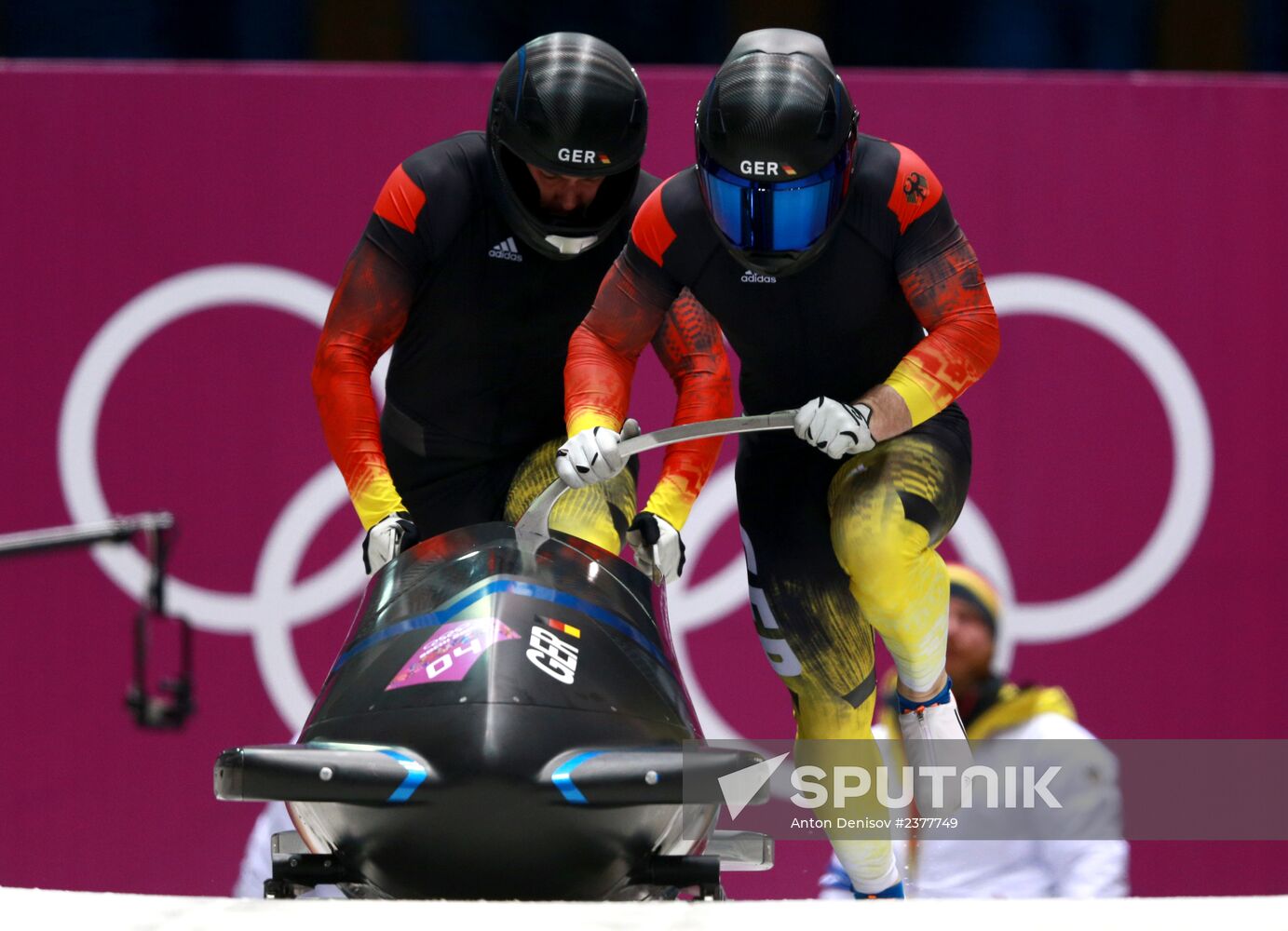 2014 Winter Olympics. Bobsleigh. Two-man. Day Two