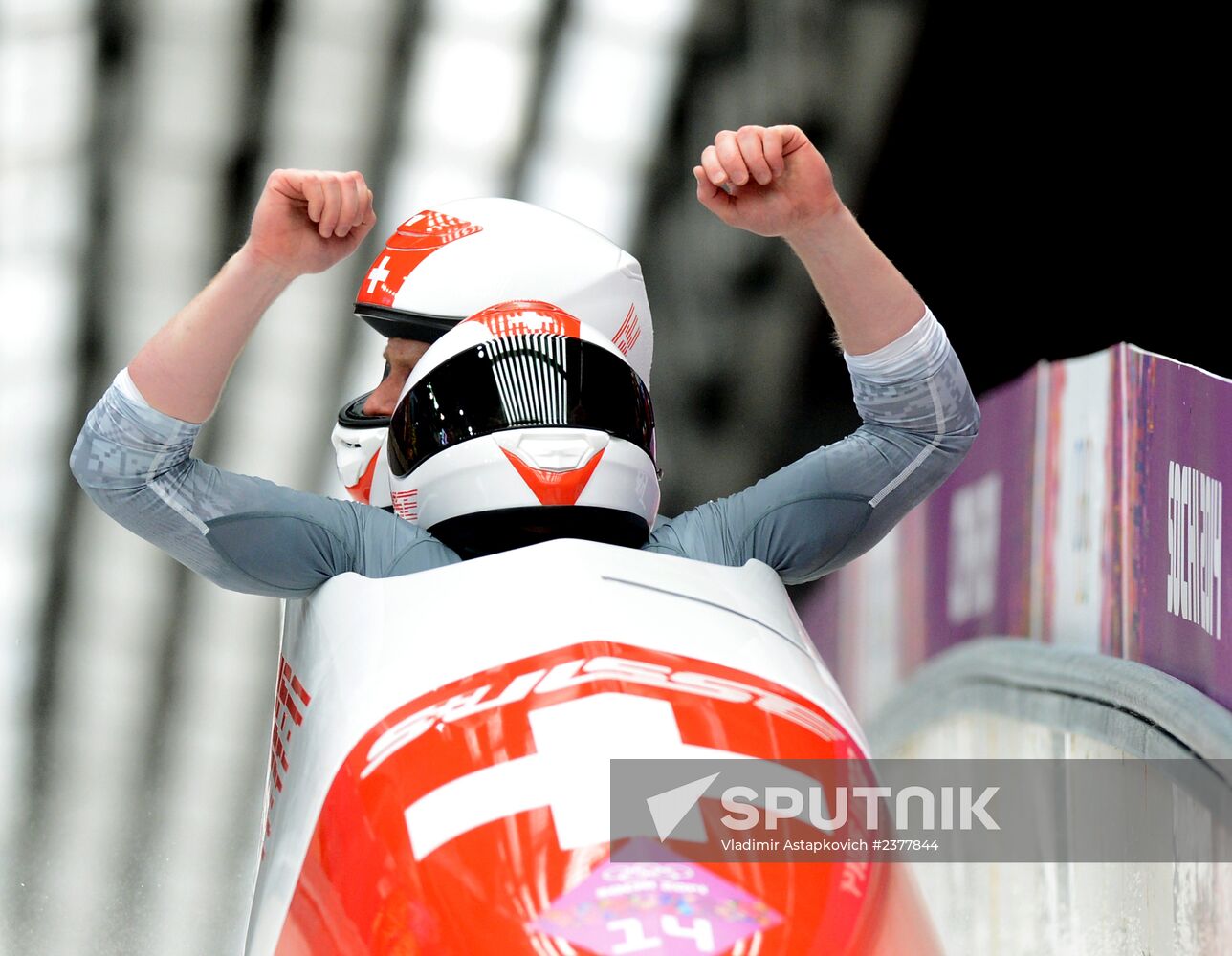 2014 Winter Olympics. Bobsleigh. Two-man. Day Two