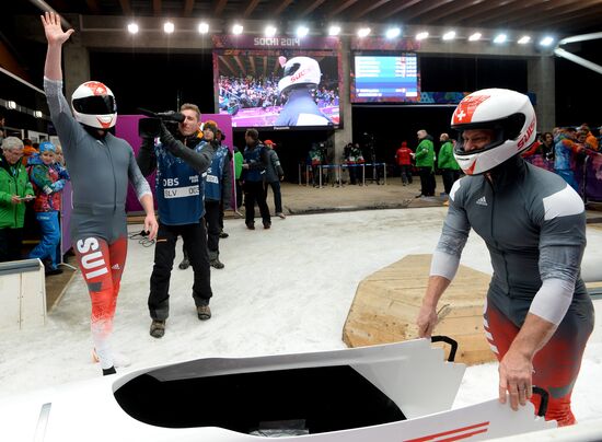 2014 Winter Olympics. Bobsleigh. Two-man. Day Two
