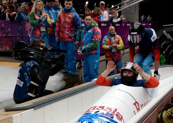 2014 Winter Olympics. Bobsleigh. Two-man. Day Two