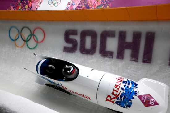 2014 Winter Olympics. Bobsleigh. Two-man. Day Two