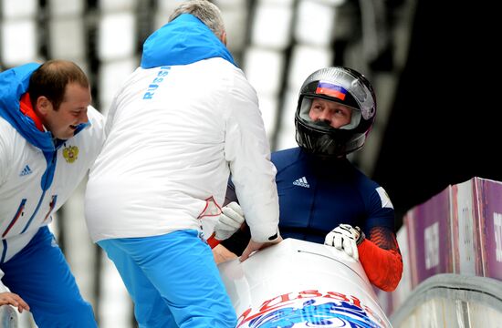 2014 Winter Olympics. Bobsleigh. Two-man. Day Two