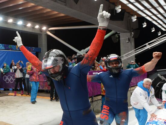 2014 Winter Olympics. Bobsleigh. Two-man. Day Two