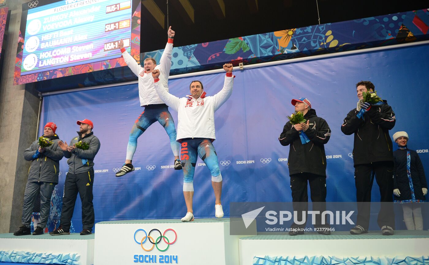 2014 Winter Olympics. Bobsleigh. Two-man. Day Two