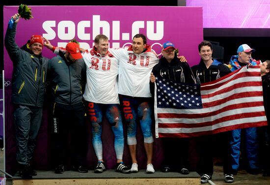 2014 Winter Olympics. Bobsleigh. Two-man. Day Two
