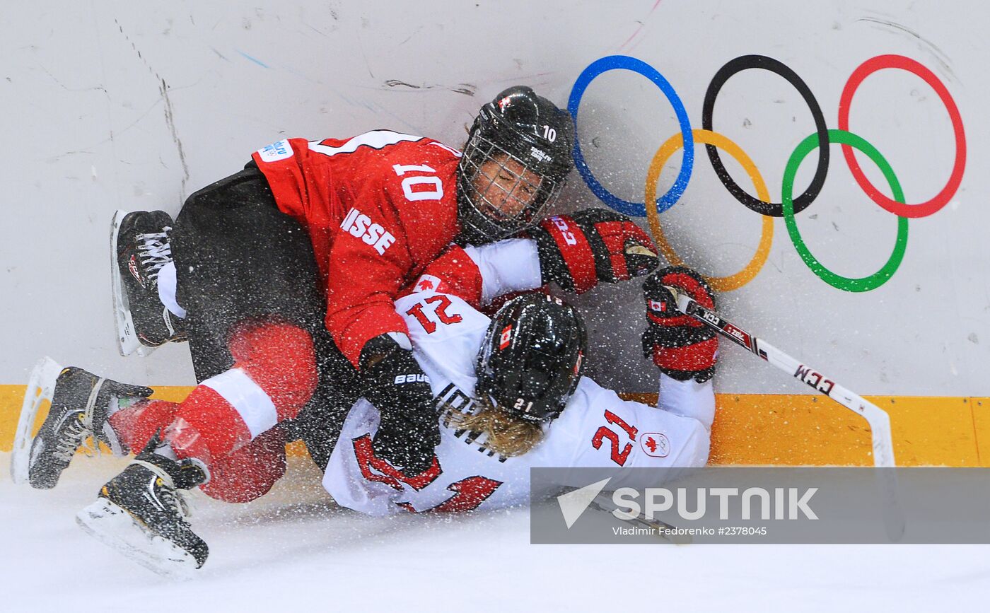 2014 Winter Olympics. Ice hockey. Women. Canada vs. Switzerland