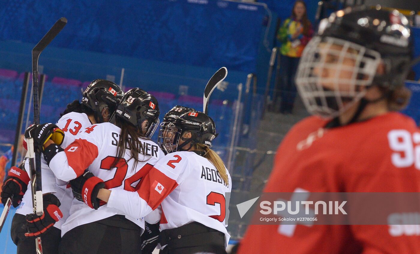 2014 Winter Olympics. Ice hockey. Women. Canada vs. Switzerland