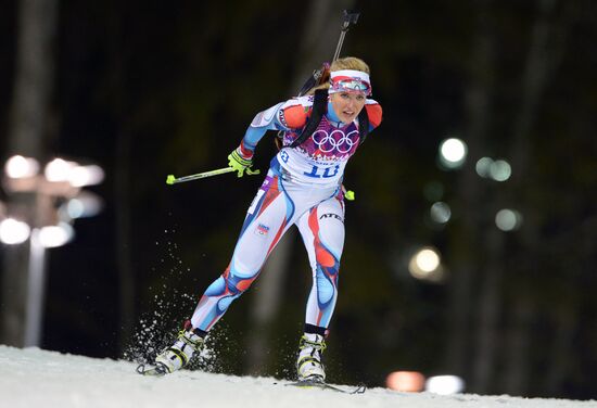 2014 Winter Olympics. Biathlon. Women. Mass start race
