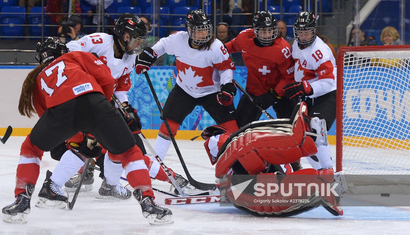 2014 Winter Olympics. Ice hockey. Women. Canada vs. Switzerland
