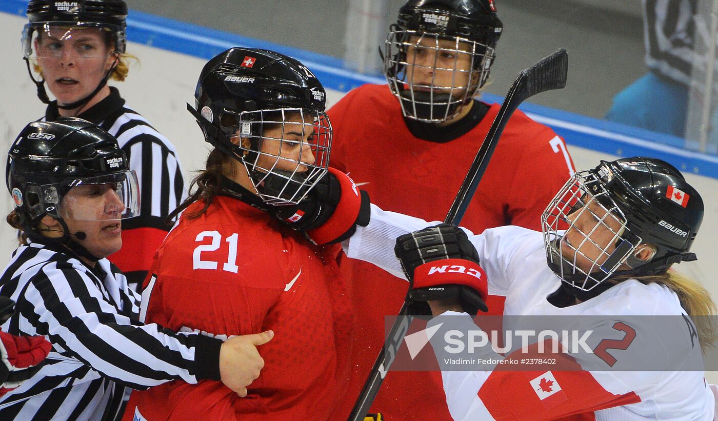2014 Winter Olympics. Ice hockey. Women. Canada vs. Switzerland