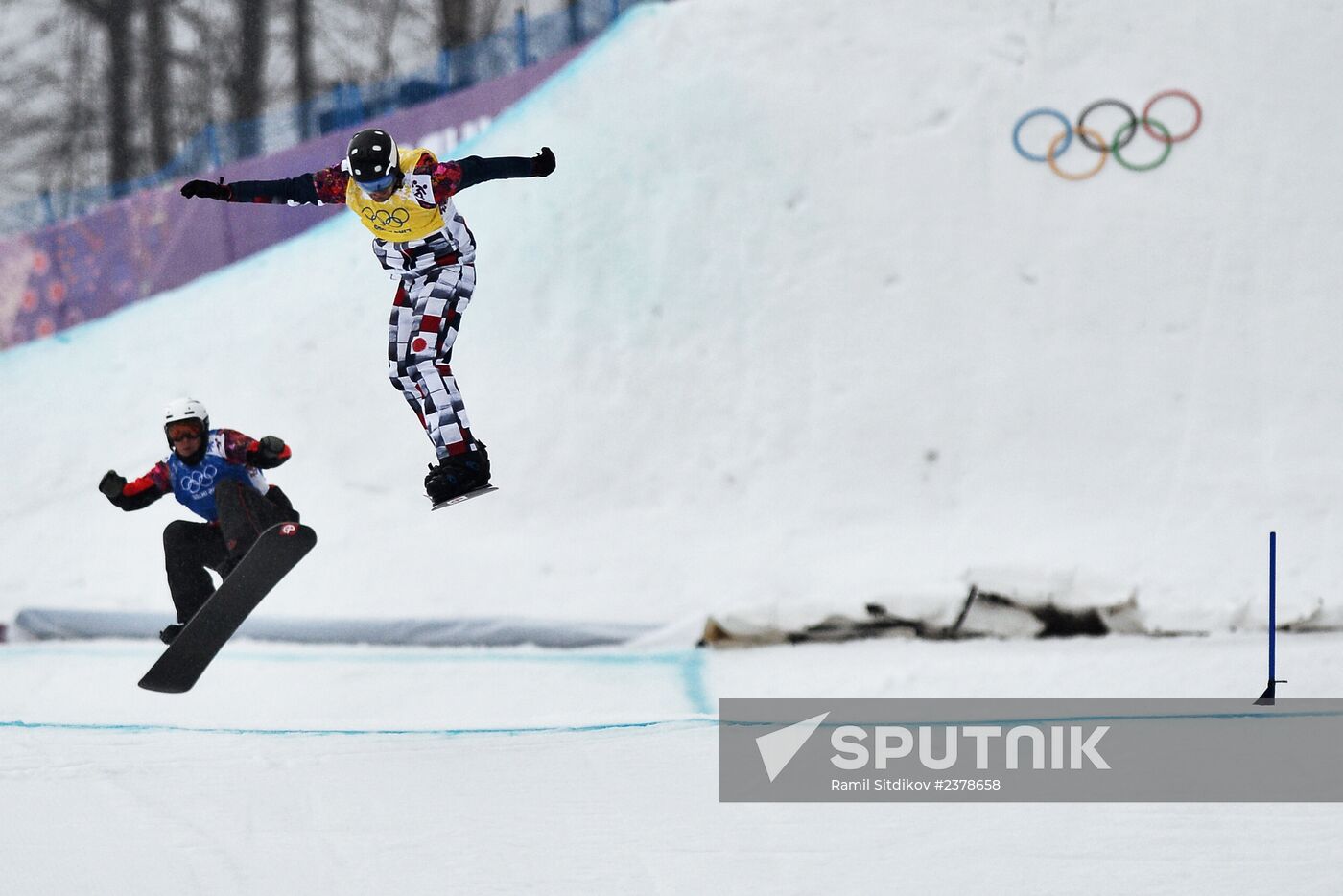 2014 Winter Olympics. Snowboarding. Men. Snowboard cross