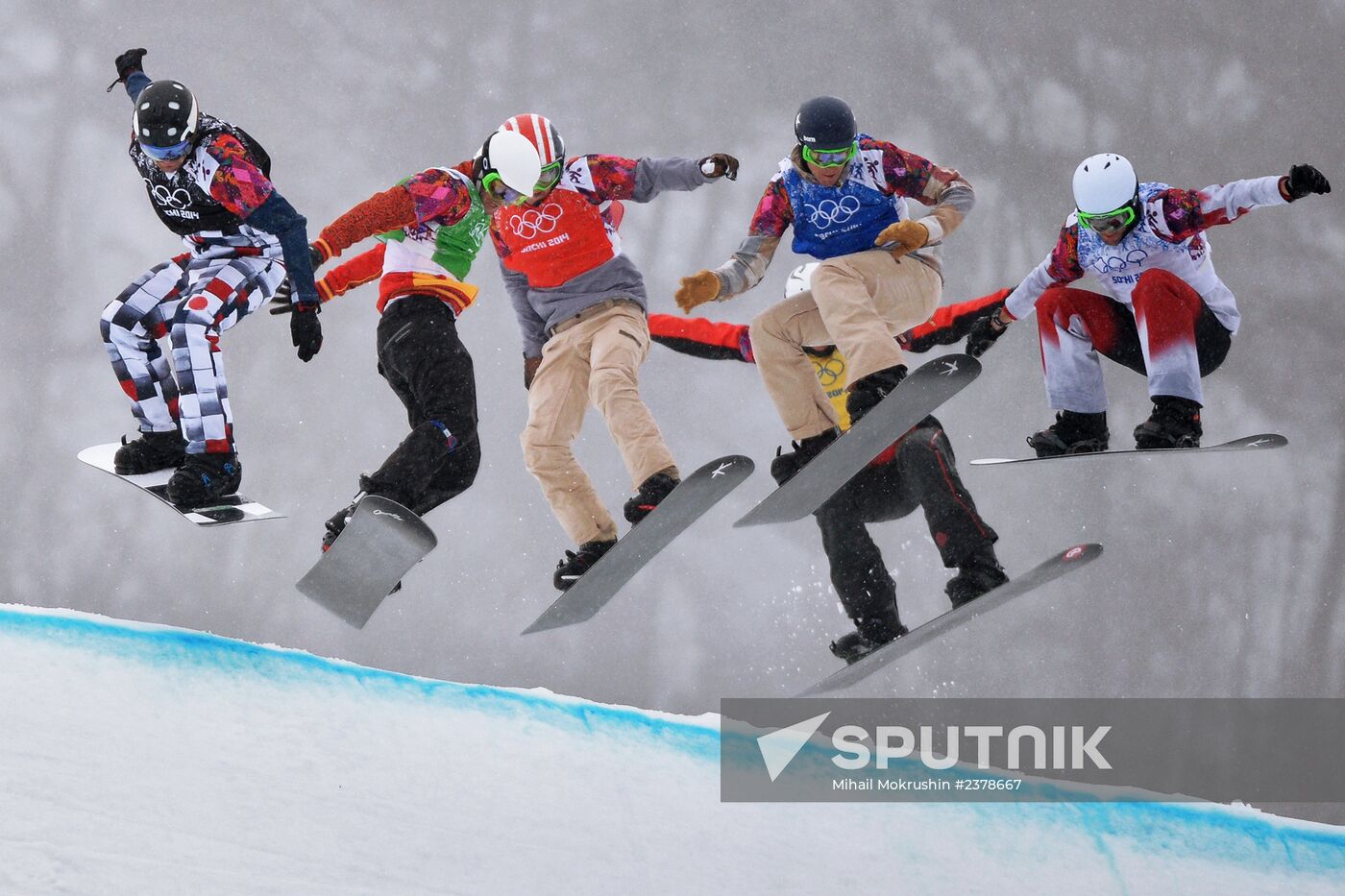 2014 Winter Olympics. Snowboarding. Men. Snowboard cross