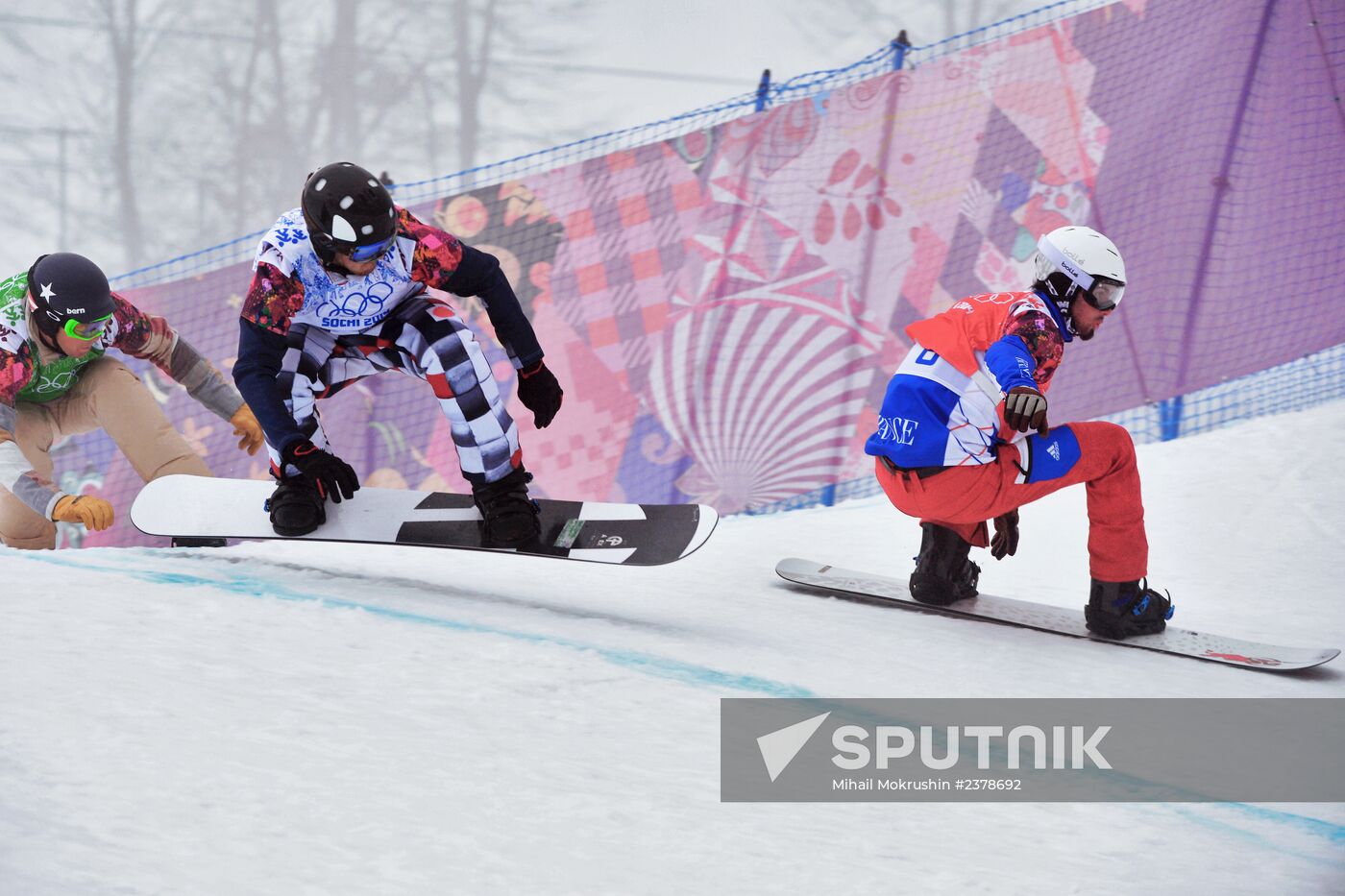 2014 Winter Olympics. Snowboarding. Men. Snowboard cross