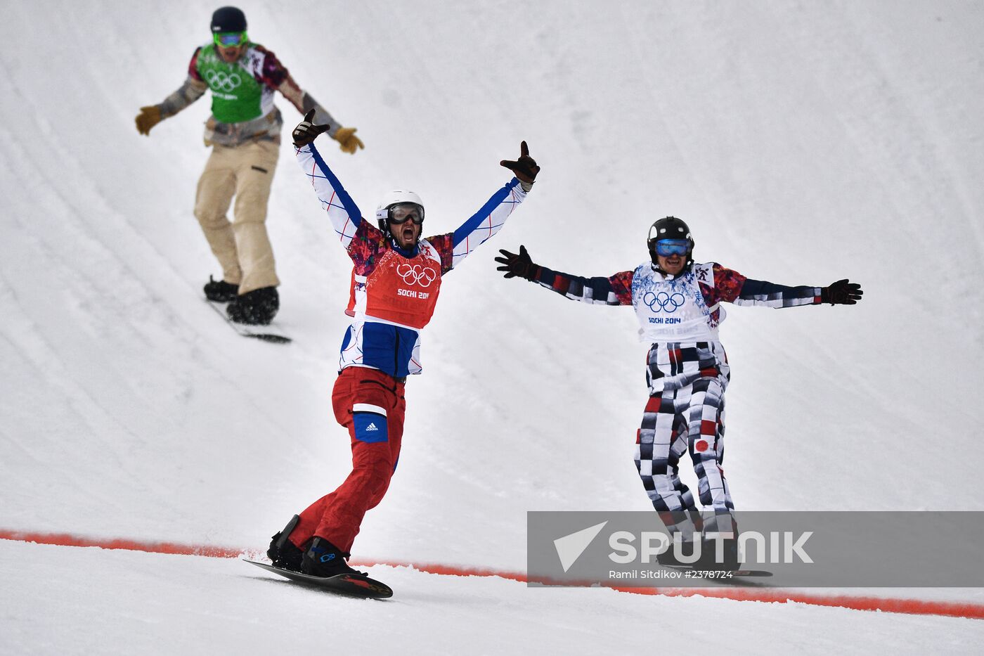 2014 Winter Olympics. Snowboarding. Men. Snowboard cross