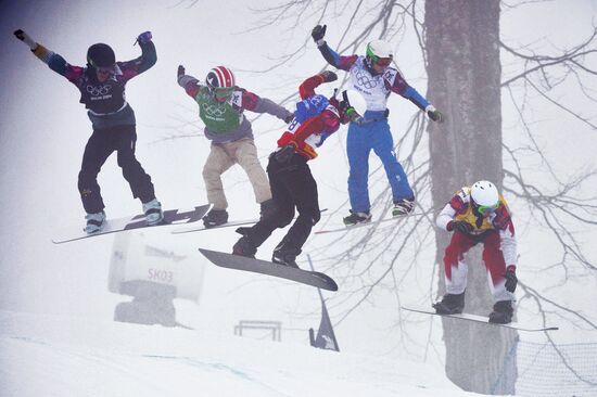 2014 Winter Olympics. Snowboarding. Men. Snowboard cross