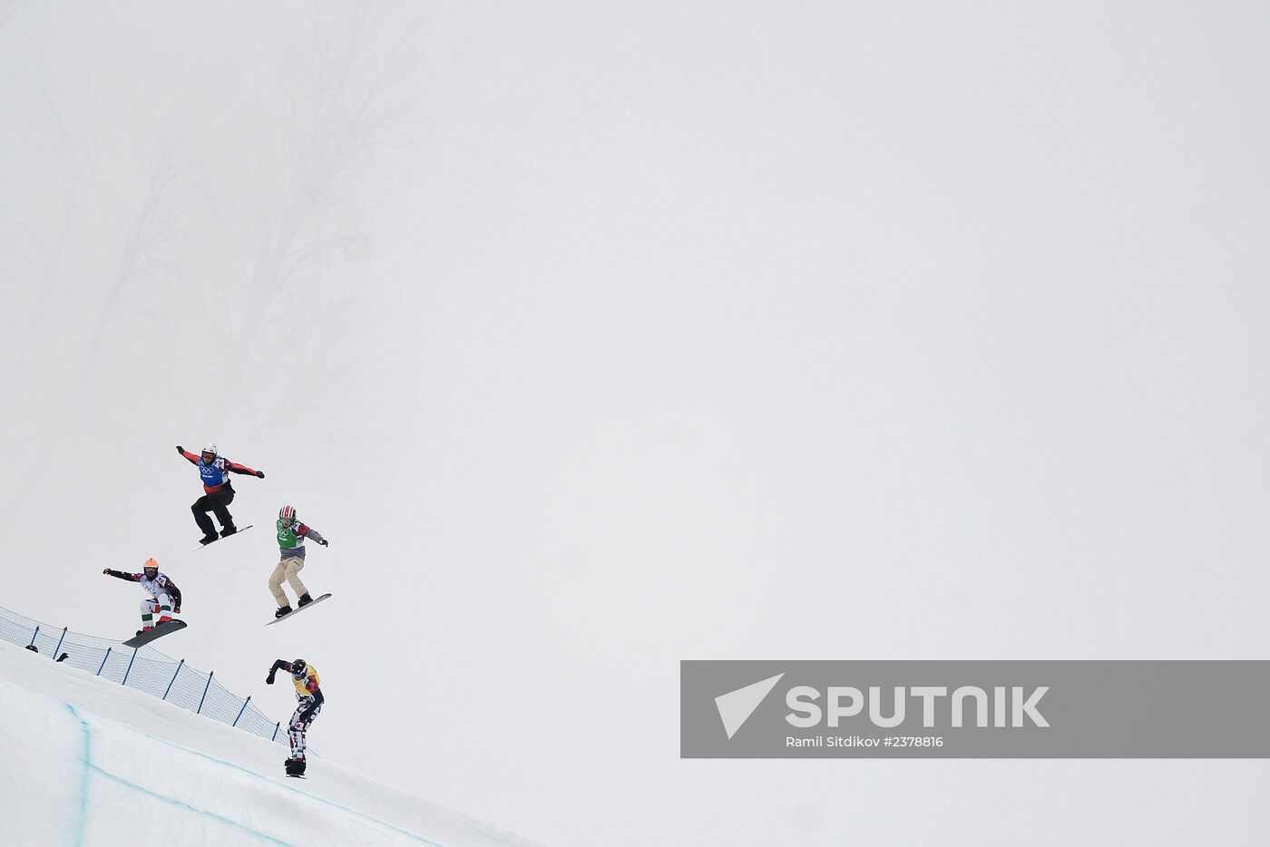 2014 Winter Olympics. Snowboarding. Men. Snowboard cross