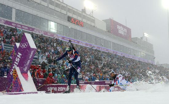 2014 Winter Olympics. Biathlon. Men. Mass start race